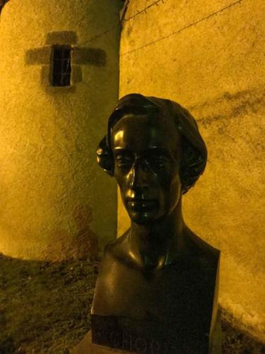 Bust of Chopin outside the walls of George Sand’s estate in Nohant