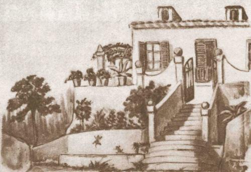"Son Vent,” the house in Establiments, drawing by Maurice Sand